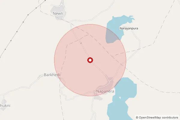 Map showing approximate area covered by Pincode 465677 — Suthalia S.O, Rajgarh