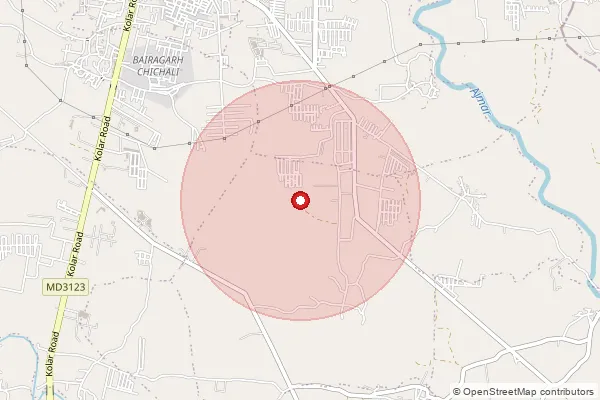 Map showing approximate area covered by Pincode 465683 — Dehri Kalan B.O, Rajgarh