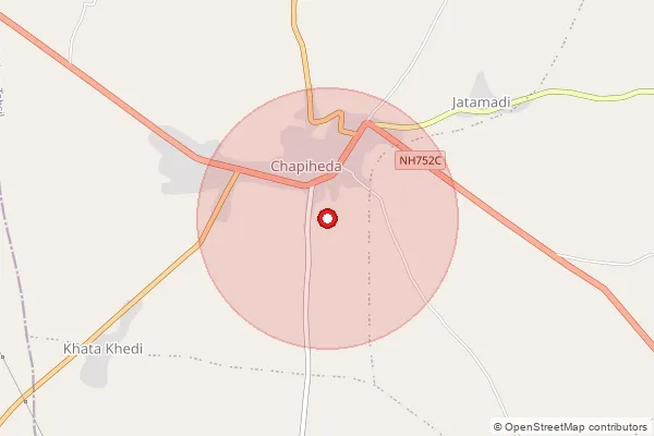 Map showing approximate area covered by Pincode 465689 — Bhatkheda B.O, Rajgarh