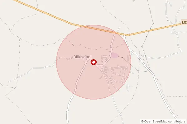 Map showing approximate area covered by Pincode 466111 — Aabidabad B.O, Sehore