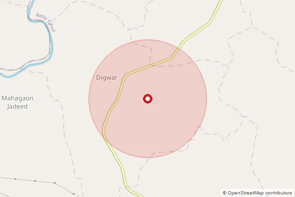 Map showing approximate area covered by Pincode 466331 — Chhitgaonmoji B.O, Sehore