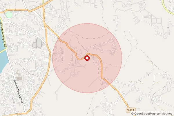 Map showing approximate area covered by Pincode 470003 — Sagar University S.O, Sagar