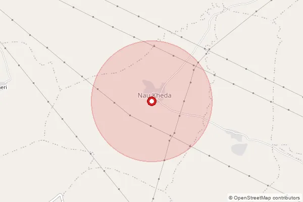 Map showing approximate area covered by Pincode 470118 — Bharchha B.O, Sagar