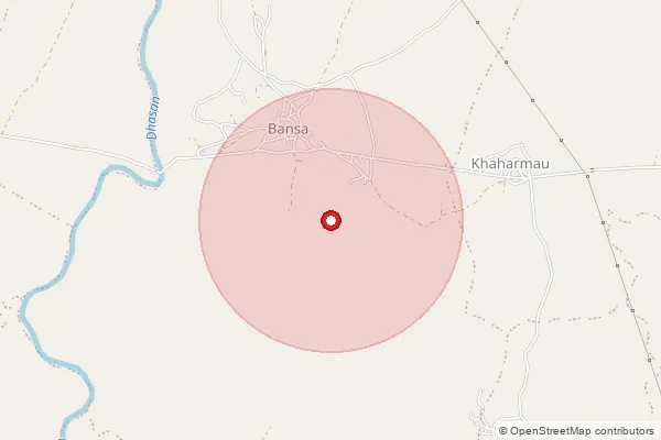 Map showing approximate area covered by Pincode 470125 — Karaiya B.O, Sagar
