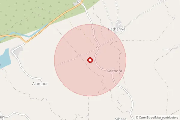 Map showing approximate area covered by Pincode 470673 — Agara B.O, Damoh