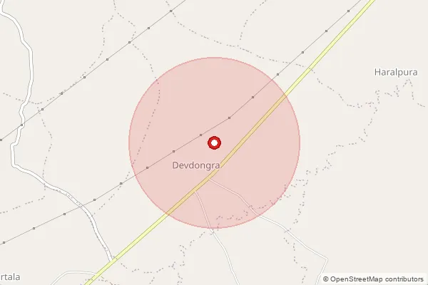 Map showing approximate area covered by Pincode 470772 — Barkhera Bais B.O, Damoh