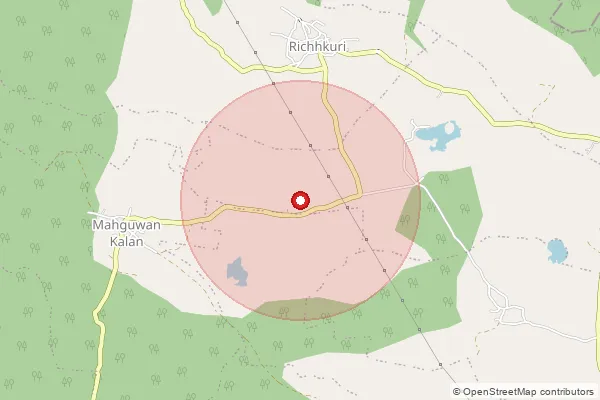Map showing approximate area covered by Pincode 470880 — Ramgarh B.O, Damoh