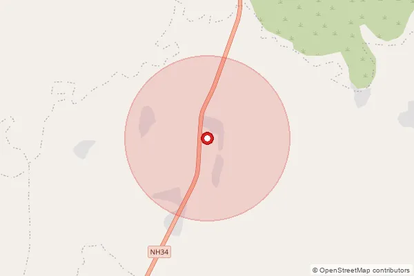 Map showing approximate area covered by Pincode 471311 — Kayan B.O, Chhatarpur