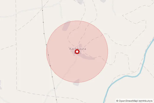 Map showing approximate area covered by Pincode 472221 — Budore B.O, Tikamgarh