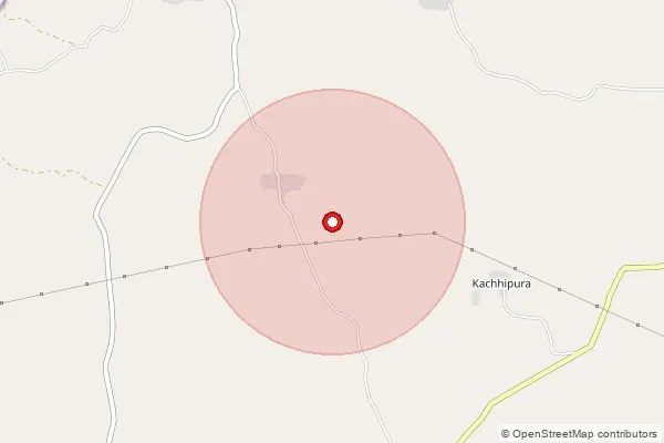 Map showing approximate area covered by Pincode 472442 — Pohakhas B.O, Niwari