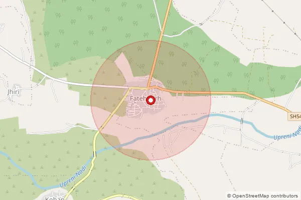 Map showing approximate area covered by Pincode 473106 — Fatehgarh S.O, Na