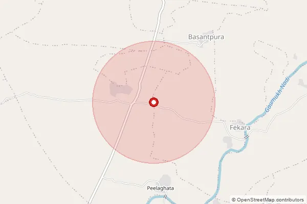 Map showing approximate area covered by Pincode 473226 — Kherai B.O, Guna