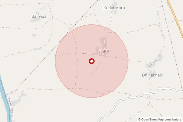 Map showing approximate area covered by Pincode 473287 — Torai B.O, Guna