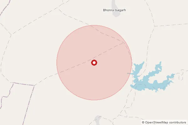 Map showing approximate area covered by Pincode 473335 — Dhakoni B.O, Ashoknagar