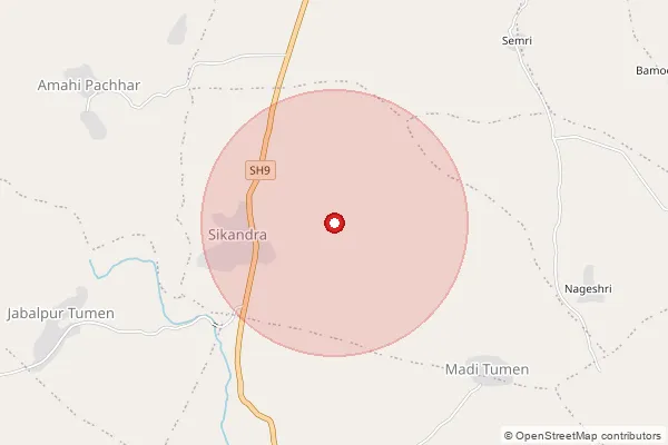 Map showing approximate area covered by Pincode 473443 — Kirola B.O, Ashoknagar