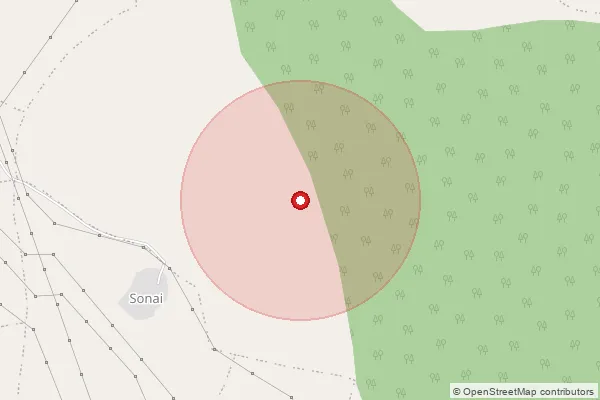 Map showing approximate area covered by Pincode 473444 — Pathari B.O, Ashoknagar