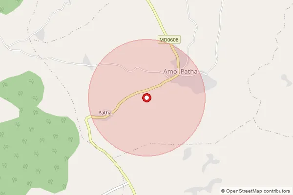 Map showing approximate area covered by Pincode 473880 — Tharkheda B.O, Shivpuri