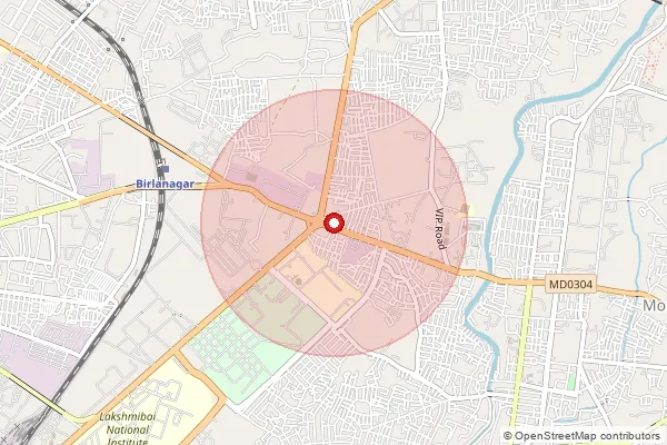 Map showing approximate area covered by Pincode 474005 — Bhadroli B.O, Gwalior