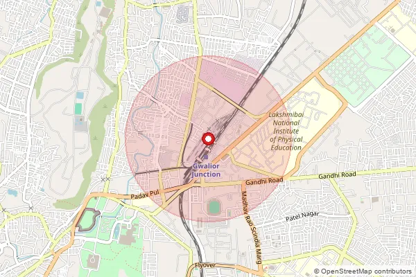 Map showing approximate area covered by Pincode 474006 — Morar H.O, Gwalior