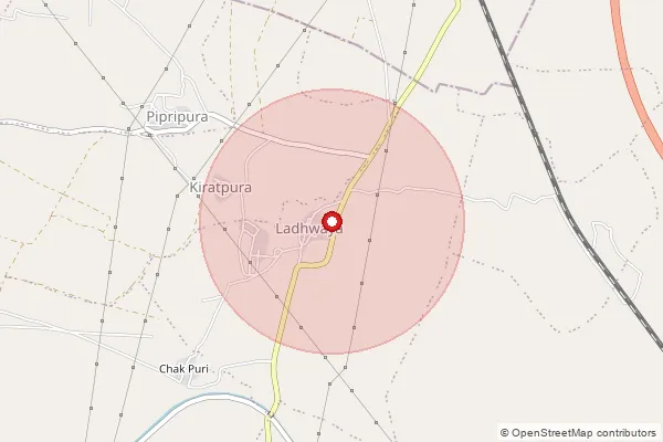 Map showing approximate area covered by Pincode 475005 — Kalyani B.O, Gwalior