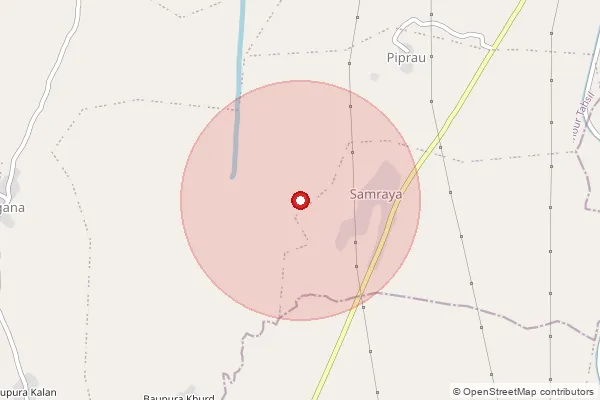 Map showing approximate area covered by Pincode 475110 — Chandpur B.O, Gwalior