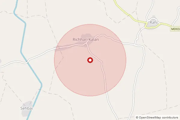 Map showing approximate area covered by Pincode 475220 — Kheda B.O, Gwalior