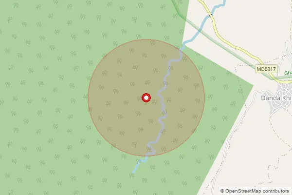 Map showing approximate area covered by Pincode 475330 — Sabrai B.O, Gwalior