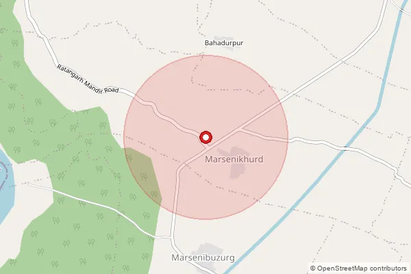 Map showing approximate area covered by Pincode 475673 — Parsoda Khurd B.O, Datia