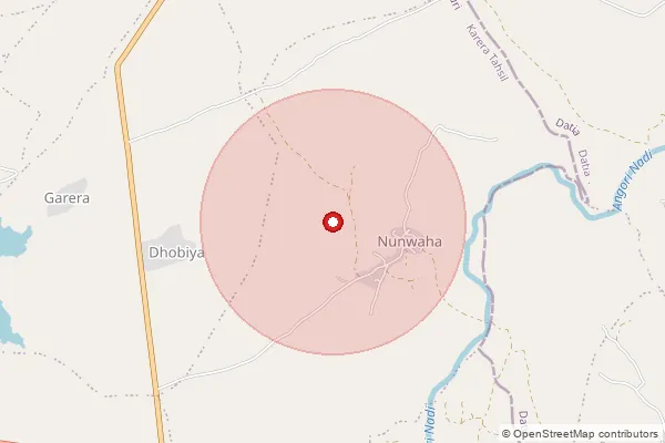 Map showing approximate area covered by Pincode 475686 — Lamkana B.O, Datia