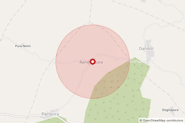 Map showing approximate area covered by Pincode 476134 — Sirmorkapura B.O, Morena