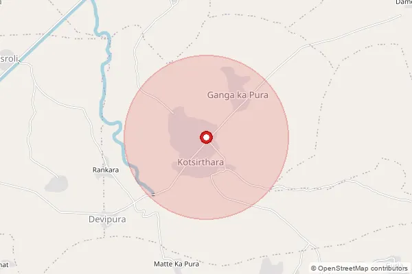 Map showing approximate area covered by Pincode 476228 — Mamchon B.O, Morena