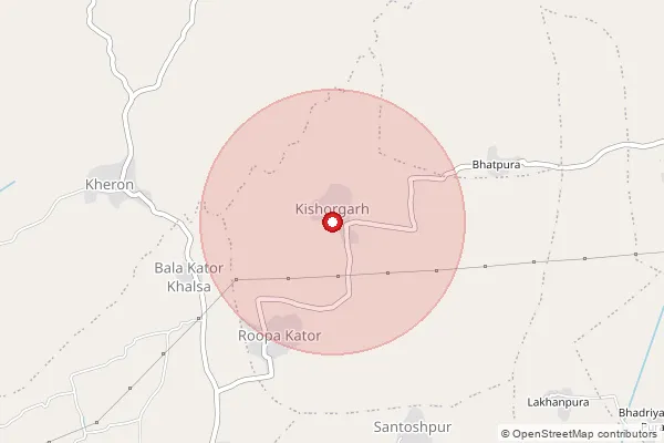 Map showing approximate area covered by Pincode 476229 — Jalalgarh B.O, Morena