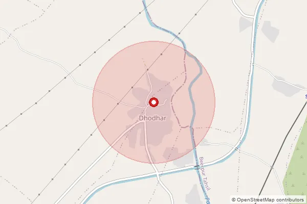 Map showing approximate area covered by Pincode 476338 — Dhodhar S.O, Na