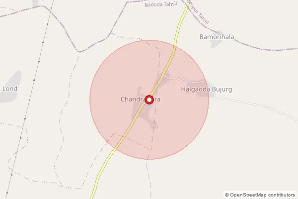Map showing approximate area covered by Pincode 476339 — Awada B.O, Sheopur