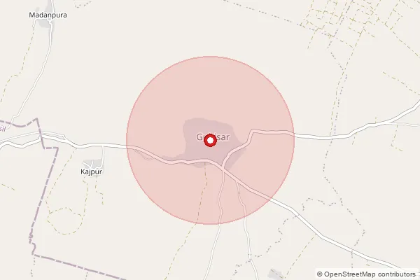 Map showing approximate area covered by Pincode 477222 — Ghamori B.O, Bhind