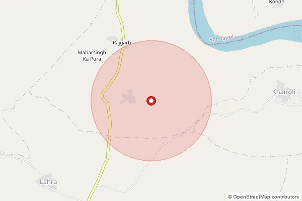 Map showing approximate area covered by Pincode 477227 — Adokhar B.O, Bhind