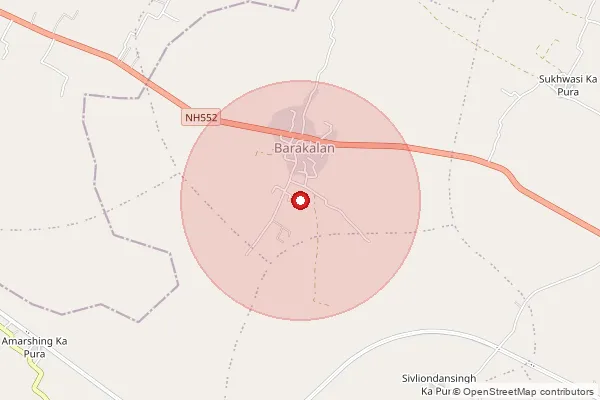 Map showing approximate area covered by Pincode 477332 — Heera Lalka Pura B.O, Bhind