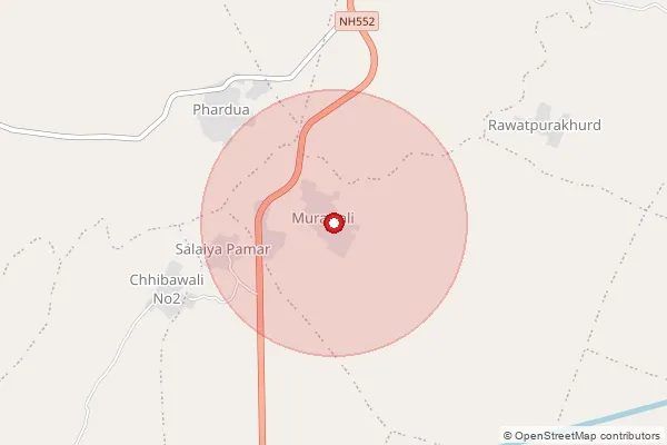 Map showing approximate area covered by Pincode 477447 — Devari B.O, Bhind