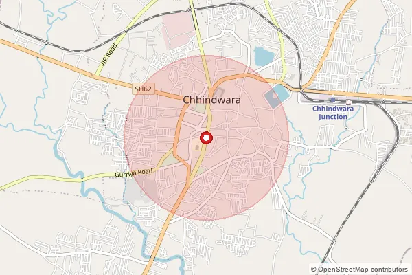 Map showing approximate area covered by Pincode 480003 — Chandangaon So, Chhindwara