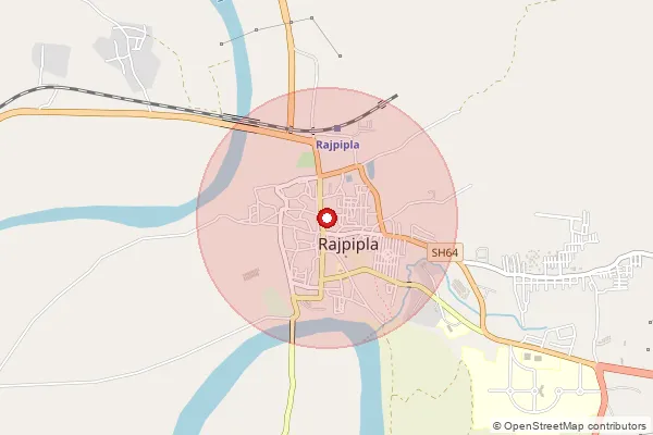 Map showing approximate area covered by Pincode 480105 — Nandewani B.O, Chhindwara