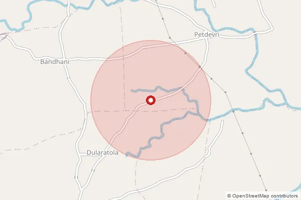 Map showing approximate area covered by Pincode 480221 — Barahira B.O, Chhindwara