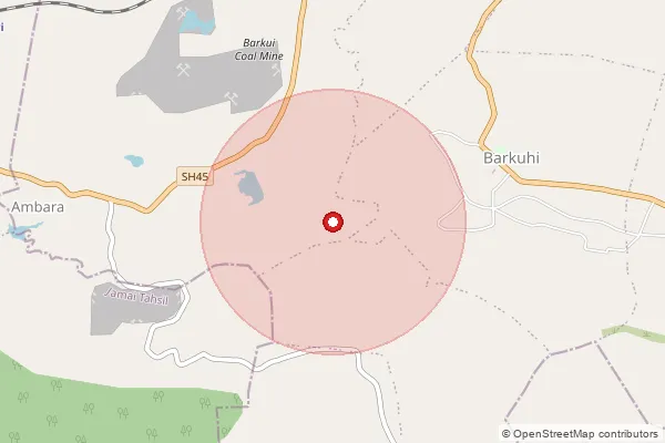 Map showing approximate area covered by Pincode 480334 — Changoba B.O, Chhindwara