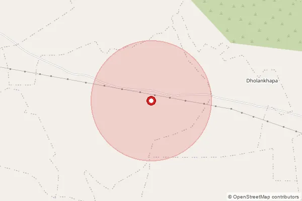 Map showing approximate area covered by Pincode 480442 — Jamuniya Jethu B.O, Na