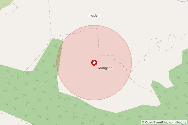 Map showing approximate area covered by Pincode 480447 — Barkuhi B.O, Chhindwara