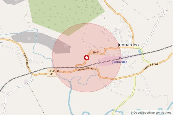 Map showing approximate area covered by Pincode 480551 — Barelipar B.O, Chhindwara