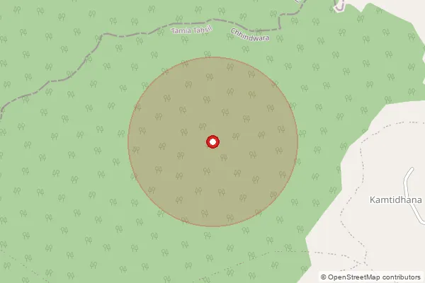 Map showing approximate area covered by Pincode 480559 — Bijori B.O, Chhindwara