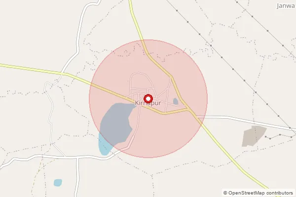 Map showing approximate area covered by Pincode 481115 — Kirnapur S.O, Balaghat