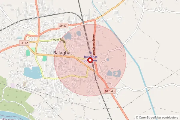 Map showing approximate area covered by Pincode 481117 — Garhi S.O (Balaghat), Balaghat