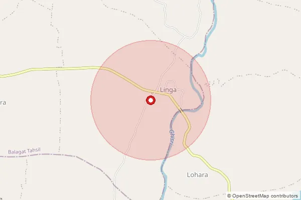 Map showing approximate area covered by Pincode 481332 — Budbuda S.O, Balaghat