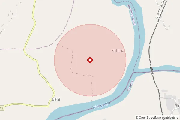 Map showing approximate area covered by Pincode 481335 — Rampaily S.O, Balaghat